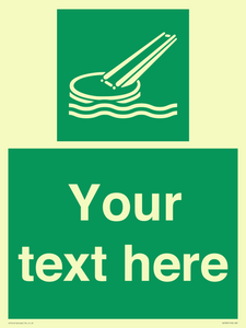 Custom sign safe condition Marine evacuation slide